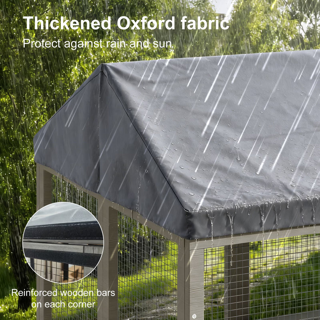 TIMHAKA 71'' Catio Outdoor Cat Enclosure, Large Cat Catio with Window Access, Hammock, 7 Platforms and 2 Resting Box, Gray