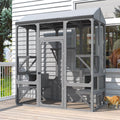TIMHAKA 72” Catio Outdoor Cat Enclosure, Large Cat Catio for Multiple Cats, Outdoor Cats Enclosure with Waterproof Cover, Gray