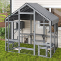 TIMHAKA 71" Large Outdoor Catio Enclosure w/ 7 Tiered Platforms, 2 Premium Resting Boxes, UV-Resistant Cover