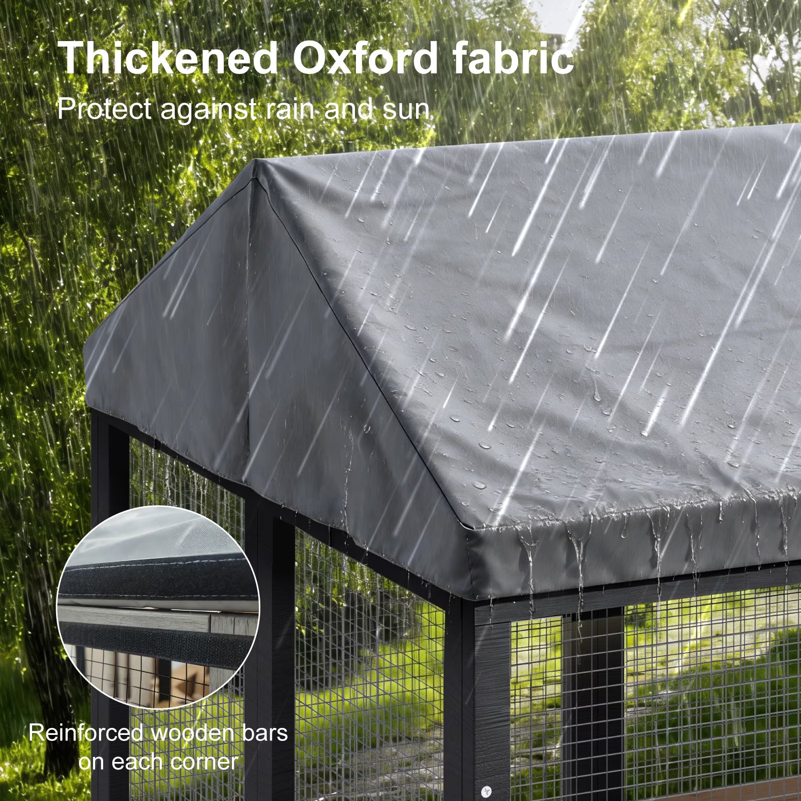 TIMHAKA 71'' Catio Outdoor Cat Enclosure, Large Cat Catio with Window Access, Hammock, 7 Platforms and 2 Resting Box, Black